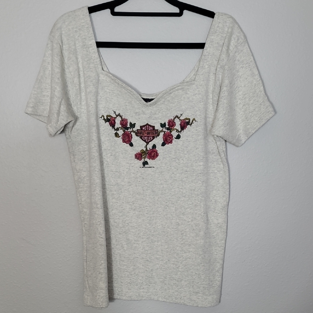 Vintage Harley-Davidson Women’s T-Shirt Size XL Murrells Inlet SC 1995 Floral